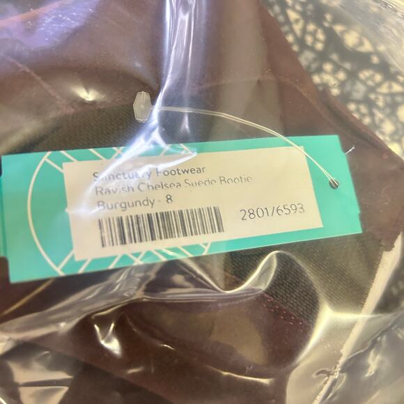 NWT Sanctuary Ravish Suede Chelsea Heel Boot 8 Burgundy Red Bootie Ankle Lug 90s - Picture 8 of 10